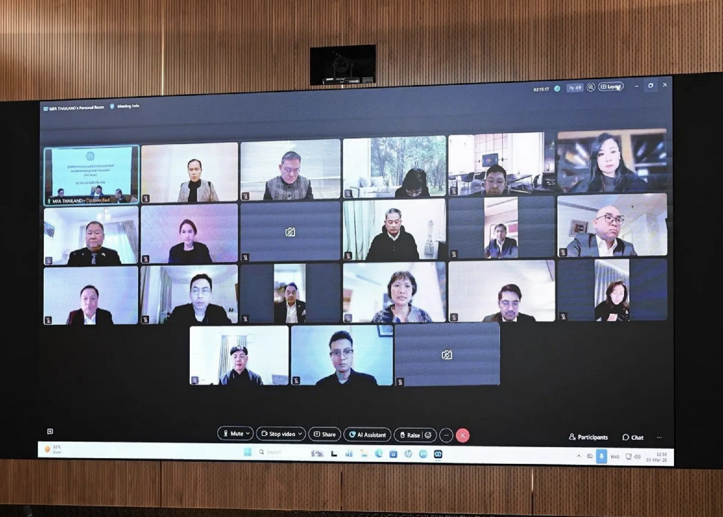 Online Meeting on Thailand Strengthening Support for Thai Nationals in the Middle East